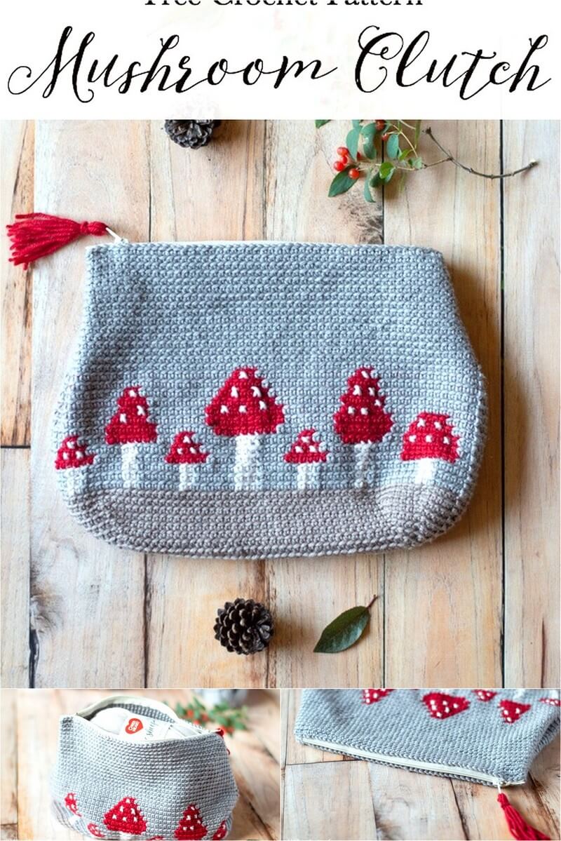 Crochet mushroom bag pattern free